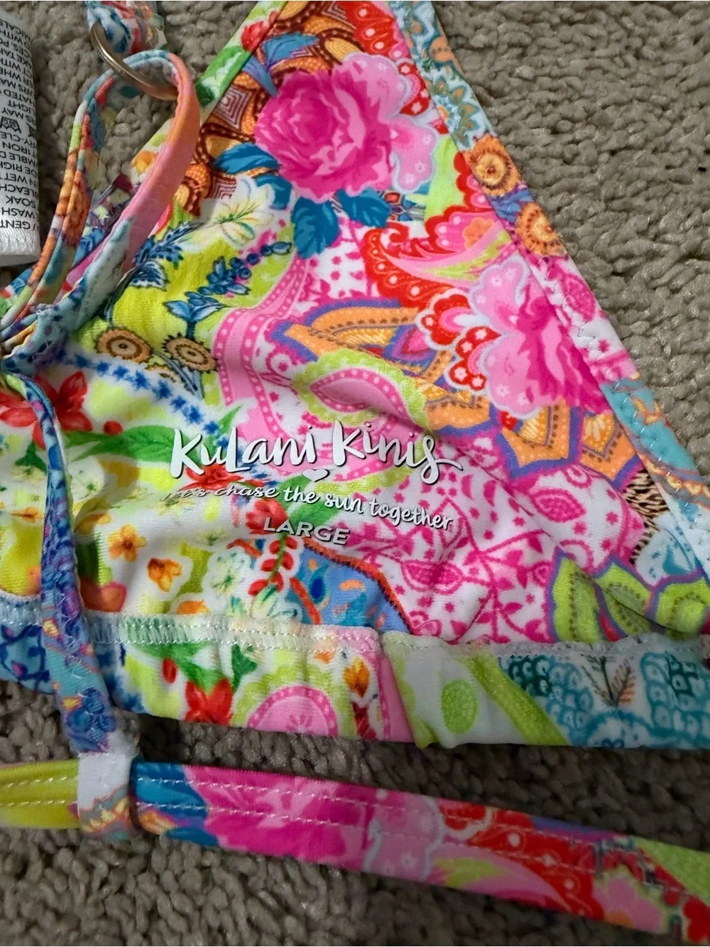 Kulani Kinis Vibrant Multicolor Paisley Triangle Bikini